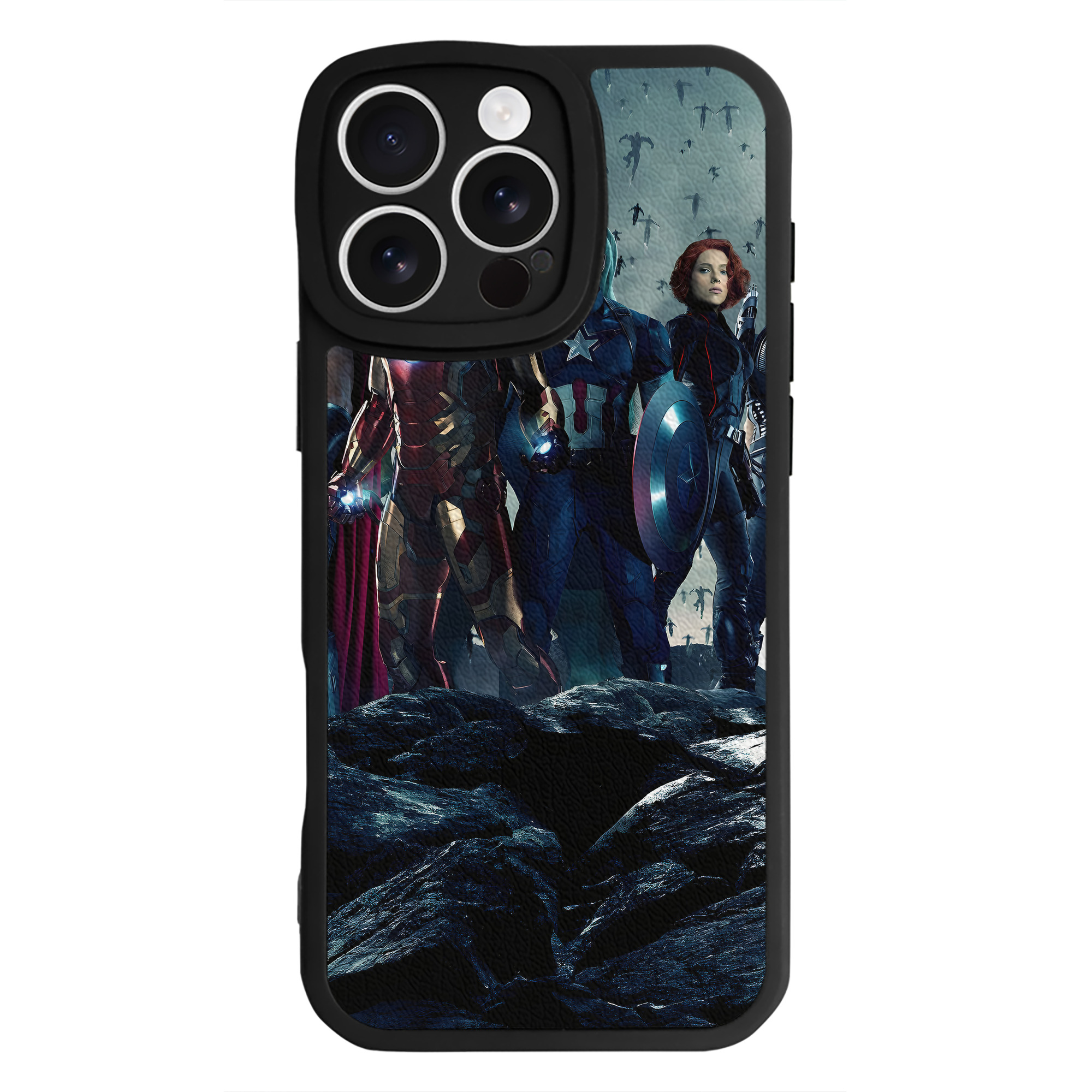 （画像用） アベンジャーズ The Avengers 【iPhone 16シリーズ対応】シリコンスマホケース（レザー調） 材質：シリコン